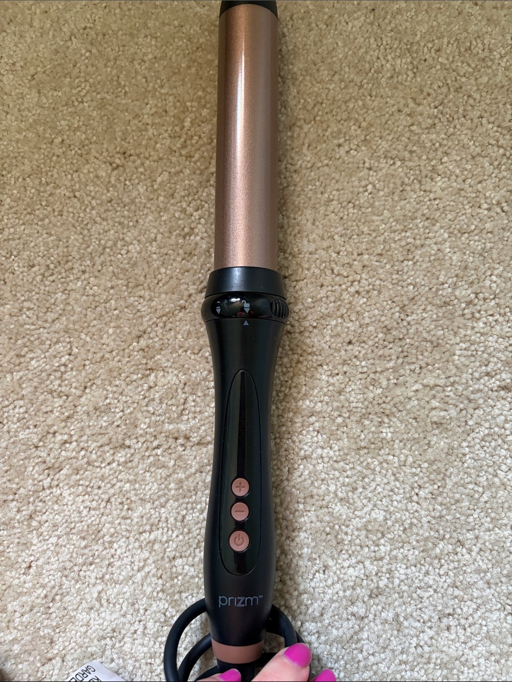 Rose Gold Curling Wand – Black Handle